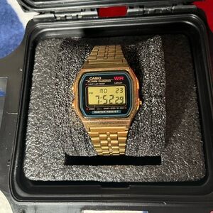 Casio Gold Digital Watch with Black Display